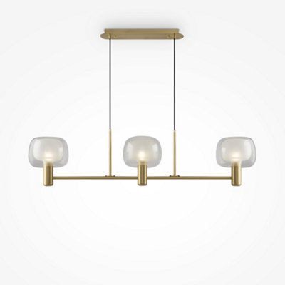 Luminosa Lighting Luminosa Maytoni Vision Modern 3 Light Bar Pendant Ceiling Light Gold E14 from B&Q