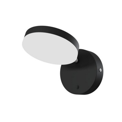 B&Q -  Luminosa Modern Fad Integrated Led Black Wall Lamp