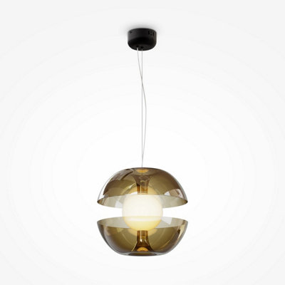 Luminosa Lighting Luminosa Maytoni Rebel Modern Globe Pendant Ceiling Light Gold 3000K from B&Q