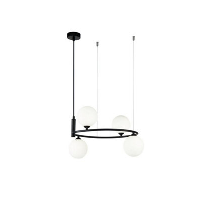 Luminosa Lighting Luminosa Ring Ceiling Pendant Lamp Black4 LightG9 from B&Q