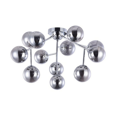 Luminosa Lighting Luminosa Dallas Semi Flush Ceiling Lamp Chrome12 LightG9 from B&Q