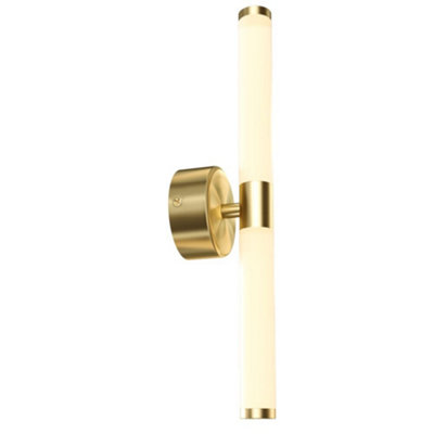 Luminosa Lighting Luminosa Axis Modern Integrated Led Wall Lamp Gold3000KAcrylic Frosted Shade from B&Q