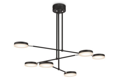 Luminosa Lighting Luminosa Modern Fad Integrated Led Black Pendant Ceiling Light from B&Q