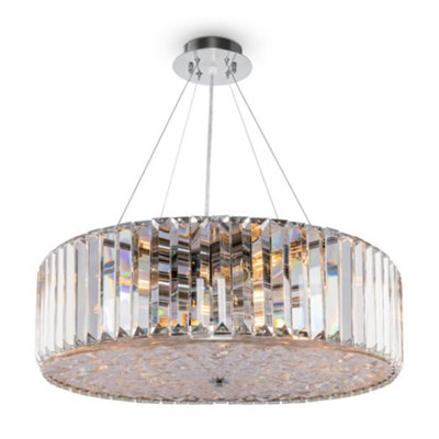 Luminosa Lighting Luminosa Modern Recinto 8 Light Chrome Ceiling Lamp Crystal from B&Q