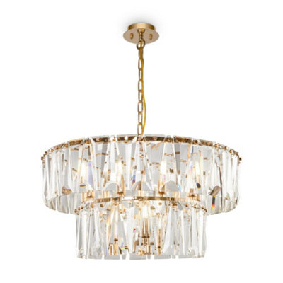 B&Q -  Luminosa Modern Puntes 2 Tier 12 Light Gold Pendant Ceiling Light