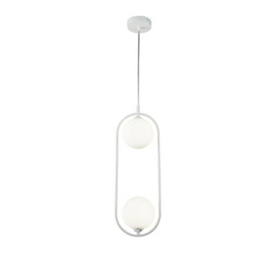B&Q -  Luminosa Ring Globe Ceiling Pendant Lamp White2 LightG9