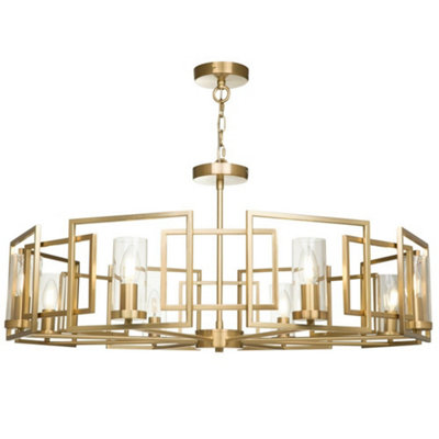 B&Q -  Luminosa Bowi Cylindrical Ceiling Pendant Lamp Gold8 LightE14