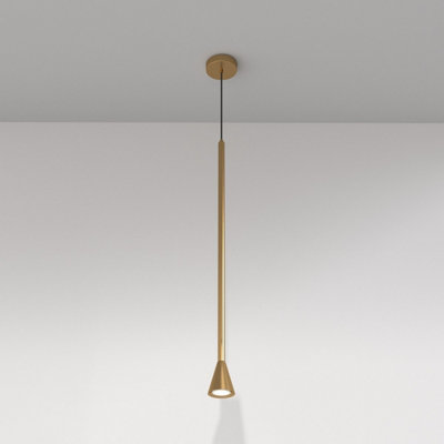 B&Q -  Luminosa Maytoni Arrow Slim Pendant Ceiling Light Gold Gu10