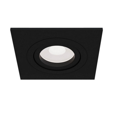 B&Q -  Luminosa Atom Recessed Square Downlight Black1 LightGu10