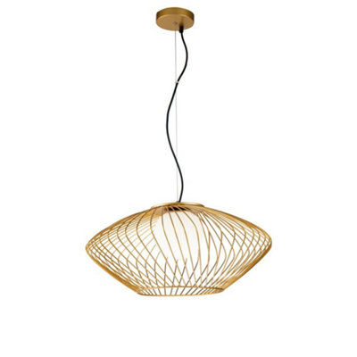B&Q -  Luminosa Plec Cage Ceiling Pendant Lamp Gold1 LightE27