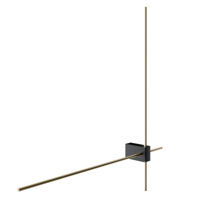 Luminosa Lighting Luminosa Maytoni Pars Twin Integrated Led Wall Lamp BlackGold 3000K from B&Q
