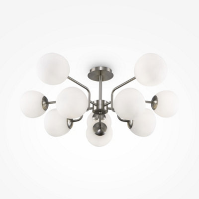 Luminosa Lighting Luminosa Maytoni Erich Modern 10 Light Globe Ceiling Light Nickel E14 from B&Q