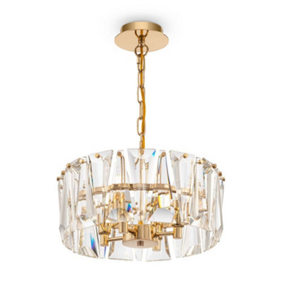 B&Q -  Luminosa Modern Puntes 4 Light Gold Cylindrical Pendant Ceiling Light