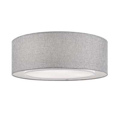 Luminosa Lighting Luminosa Bergamo Flush Cylindrical Ceiling Lamp Chrome3 LightE27 from B&Q