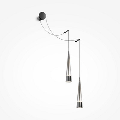 Luminosa Lighting Luminosa Maytoni Sintesi Modern 2 Light Wall Lamp Chrome 3000K from B&Q