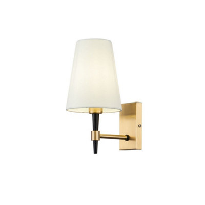 Luminosa Lighting Luminosa Zaragoza Wall Candle Lamp Brass1 LightE14 from B&Q