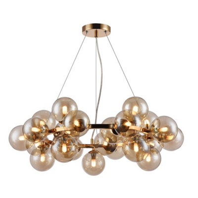 Luminosa Lighting Luminosa Dallas Ceiling Pendant Lamp Gold25 LightG9 from B&Q