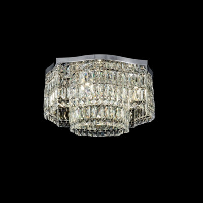Luminosa Lighting Luminosa Dune Flush Ceiling Lamp Chrome6 LightE14 from B&Q