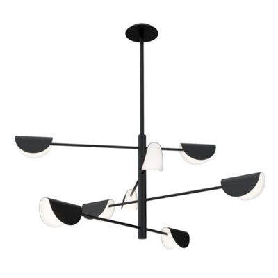 Luminosa Lighting Luminosa Mollis Modern Multi Arm Pendant Ceiling Light BlackAcrylic Shade from B&Q