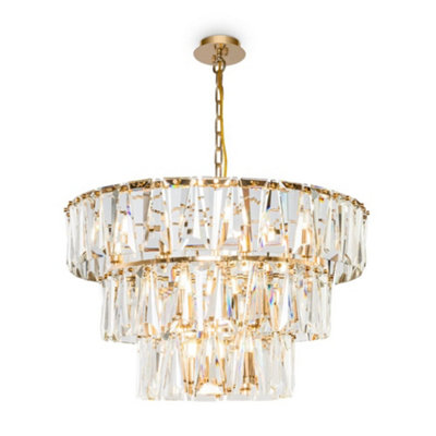 B&Q -  Luminosa Modern Puntes 3 Tier 18 Light Gold Pendant Ceiling Light