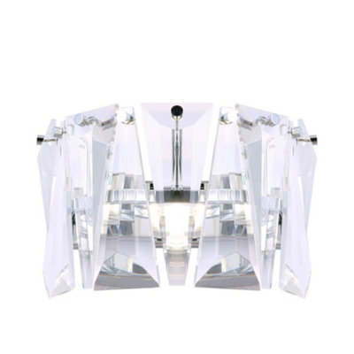 Luminosa Lighting Luminosa Puntes Flush Wall Lamp Chrome1 LightE14 from B&Q