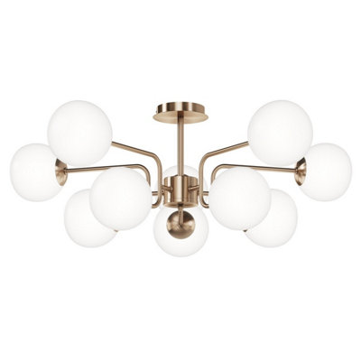 Luminosa Lighting Luminosa Maytoni Erich Modern 10 Light Globe Ceiling Light Brass E14 from B&Q