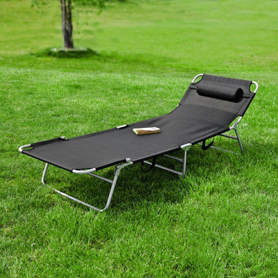 Sobuy Ogs35-SchTextilene Reclining Folding ChairAdjustable Back Camping ChairBlack,w193Xd56Xh81 from B&Q