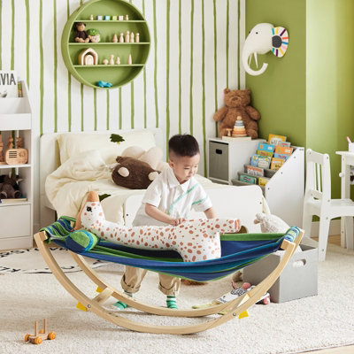 Sobuy Kmb16-JKids Hammock Kids Rocking ChairSensory Swing IndoorColourful Fabric Baby Hammock With Safety Catches from B&Q