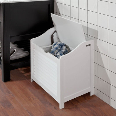 Sobuy Fsr40-W Bathroom Storage Cabinet Chest Laundry Bin Laundry Basket Toy Box,white,w50Xd34.5Xh53 from B&Q