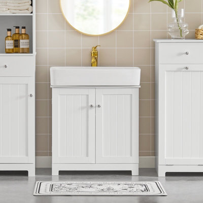 Sobuy Bzr18-WUnder Sink Storage Bathroom Cabinet Bathroom Storage Unit With Doors And Adjustable ShelfWhite from B&Q