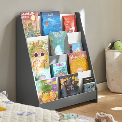 Sobuy Kmb32-HgChildren Kids Bookcase Storage Shelf Rack Organizer HolderGrey,w80Xd30Xh88 from B&Q