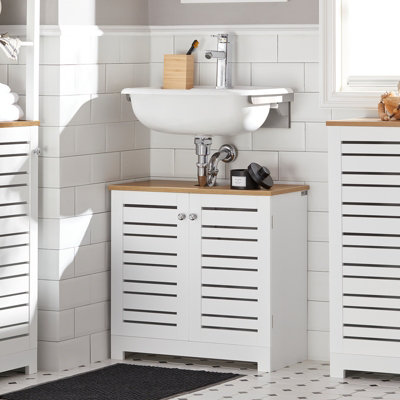 Sobuy Bzr40-WUnder Sink Cabinet Bathroom Vanity Unit Bathroom Storage Cabinet,white,w60Xd30Xh58.5 from B&Q