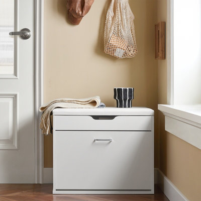 Sobuy Fsr95-WShoe Rack Shoe Bench Shoe Cabinet With Folding Padded Seat & Flip-Drawer,white,w60Xd30Xh49 from B&Q