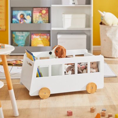 Sobuy Kmb41-WChildren Bookcase Toy Storage Shelf Bus Shaped Shelf,white,w69Xd41Xh33.5 from B&Q