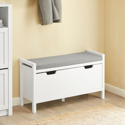 Sobuy Fsr97-WHallway Storage Bench Shoe Rack Shoe Cabinet With Seat Cushion,white,w91Xd30Xh50 from B&Q