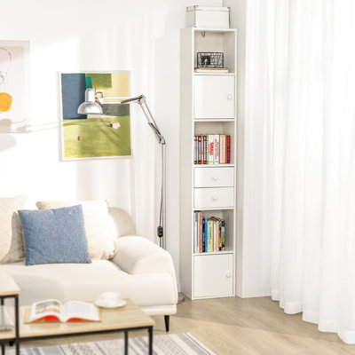 Sobuy Str10-WBathroom Tall Cabinet Bathroom Shelf Bathroom Storage Cabinet,white,w33Xd24Xh188 from B&Q