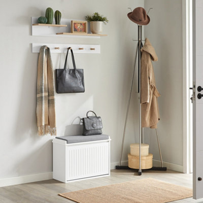 Sobuy Fsr98-WShoe Storage Bench With CushionShoe Rack & Cabinet With Flip Drawers,white,w62Xd26Xh45 from B&Q
