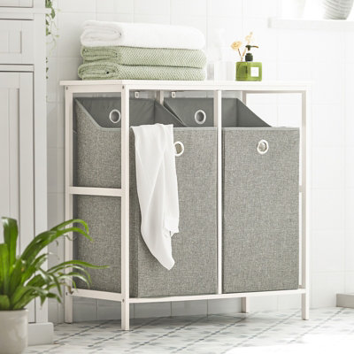 Sobuy Bzr57-WBathroom Storage Laundry Cabinet With 2 Removable Laundry Baskets,white,w77Xd38Xh80 from B&Q