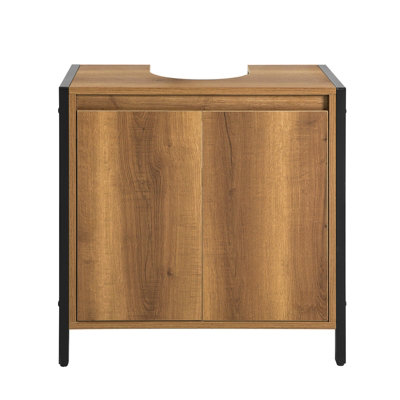 Sobuy Under Sink Storage Cabinet With Doors Brown Bathroom Furniture from B&Q