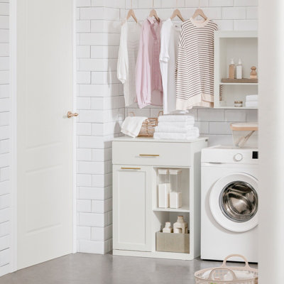 Sobuy Bzr66-WLaundry Basket Laundry Cabinet Bathroom Cabinet Storage Cabinet,white,w66Xd37Xh90 from B&Q