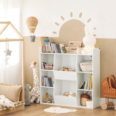 Sobuy Kmb55-WKids Bookshelf And Toy Storage Unit With 8 Storage Compartments Children's Bookcase,white,w105.8Xd33.5Xh104 from B&Q