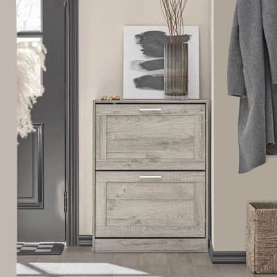 Sobuy Fsr137-HgShoe Cabinet Shoe Rack Shoe Storage Cupboard Organizer UnitGrey,w59.5Xd23Xh79.5