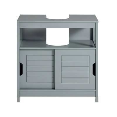 Sobuy Frg128-Ii-Sg,under Sink Storage Cabinet For Pedestal Sink Grey Bathroom Furniture,grey,w60Xd30Xh60 from B&Q