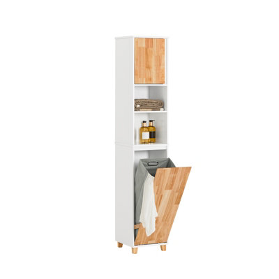 Sobuy Bzr74-WBathroom Tall Cabinet Cupboard Storage Cabinet With Laundry Basket,white,w33Xd32Xh170 from B&Q