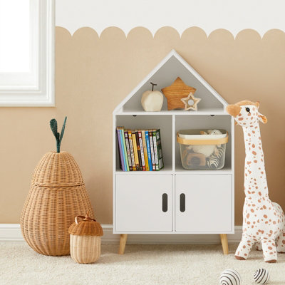 Sobuy Kmb58-WChildren Kids Bookcase Toy Shelf Storage Display Shelf Rack,white,w60.2Xd30Xh102.5 from B&Q
