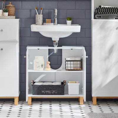 Sobuy Bzr92-WUnder Sink Cabinet Bathroom Vanity Unit Bathroom Storage Cabinet,white,w60Xd30Xh60.5 from B&Q