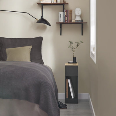 Sobuy Fbt111-SchSlim Bedside Table Bedside Cabinet Narrow Side Table Nightstand With Drawer And Shelf For BedroomBlack from B&Q