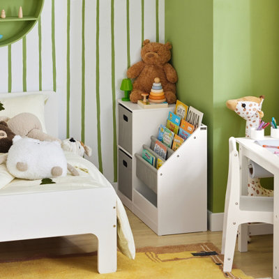 Sobuy Kmb76-WChildren Kids Bookcase Book Shelf Toy Shelf Standing Storage Shelf,white,w80Xd30Xh61 from B&Q