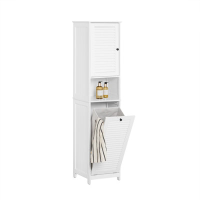 Sobuy Bzr124-WBathroom Tall Cabinet Cupboard Storage Cabinet With Laundry Basket,white,w40Xd38Xh170 from B&Q