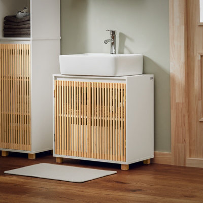 Sobuy Bzr125-WUnder Sink Cabinet Bathroom Vanity Unit Bathroom Storage Cabinet,white,w60Xd33Xh60 from B&Q